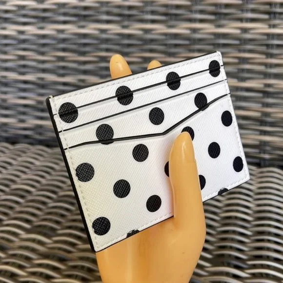 Kate Spade Staci Small Slim Cardholder Dot Printed Cream Multi - Picture 6 of 16